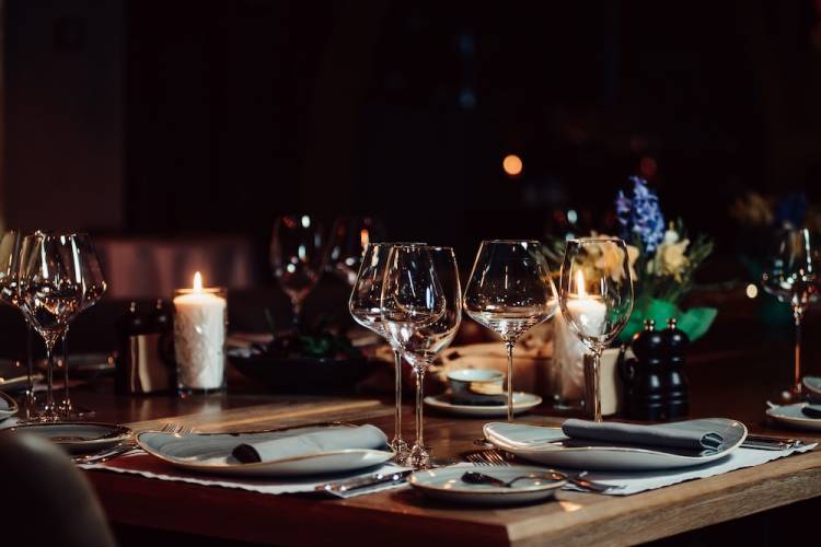 table in fine dining restaurant