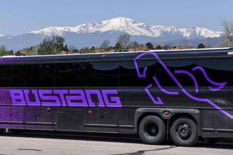 Bustang transportation bus in Colorado
