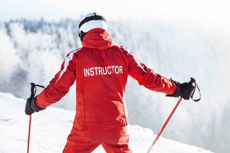 Ski instructor on the mountain