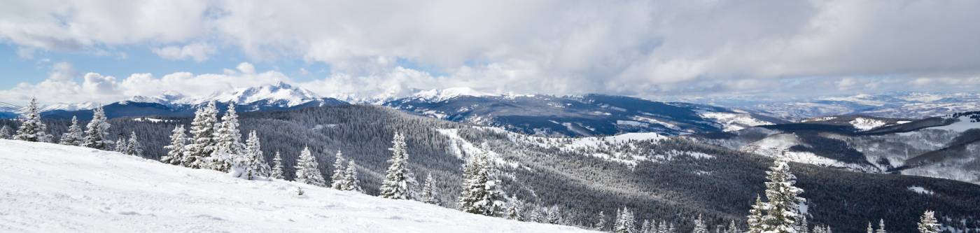 A view while skiing on the slopes at Vail
