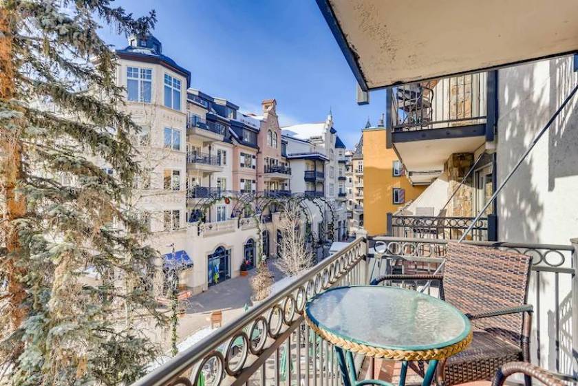 A private balcony on a Vail vacation rental